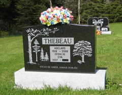 Pierre tombale de Adélard Thébeau