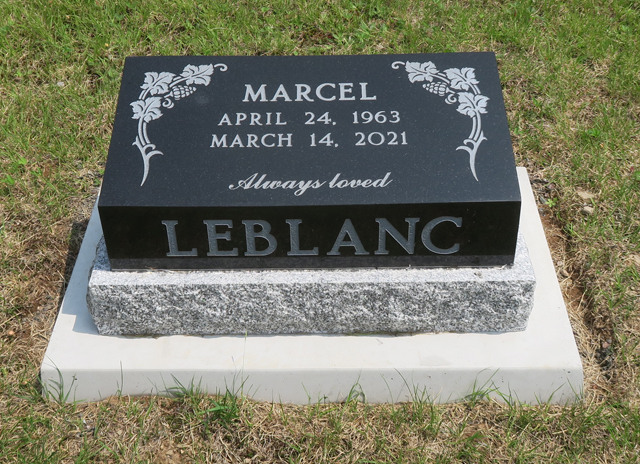 Pierre tombale de Marcel Leblanc