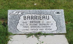 Pierre tombale de Arthur Barrieau