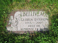 Pierre tombale de Gloria Doiron