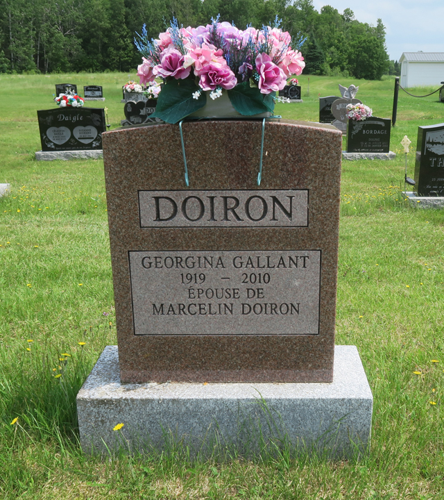 Pierre tombale de Georgina Gallant