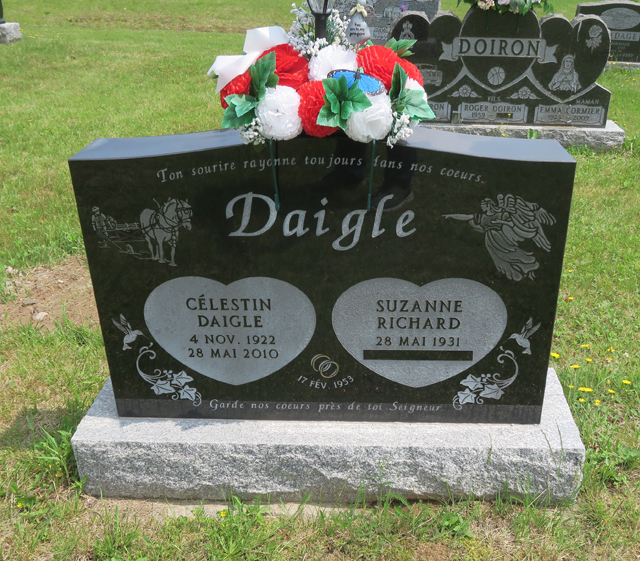 Pierre tombale Célestin DAIGLE